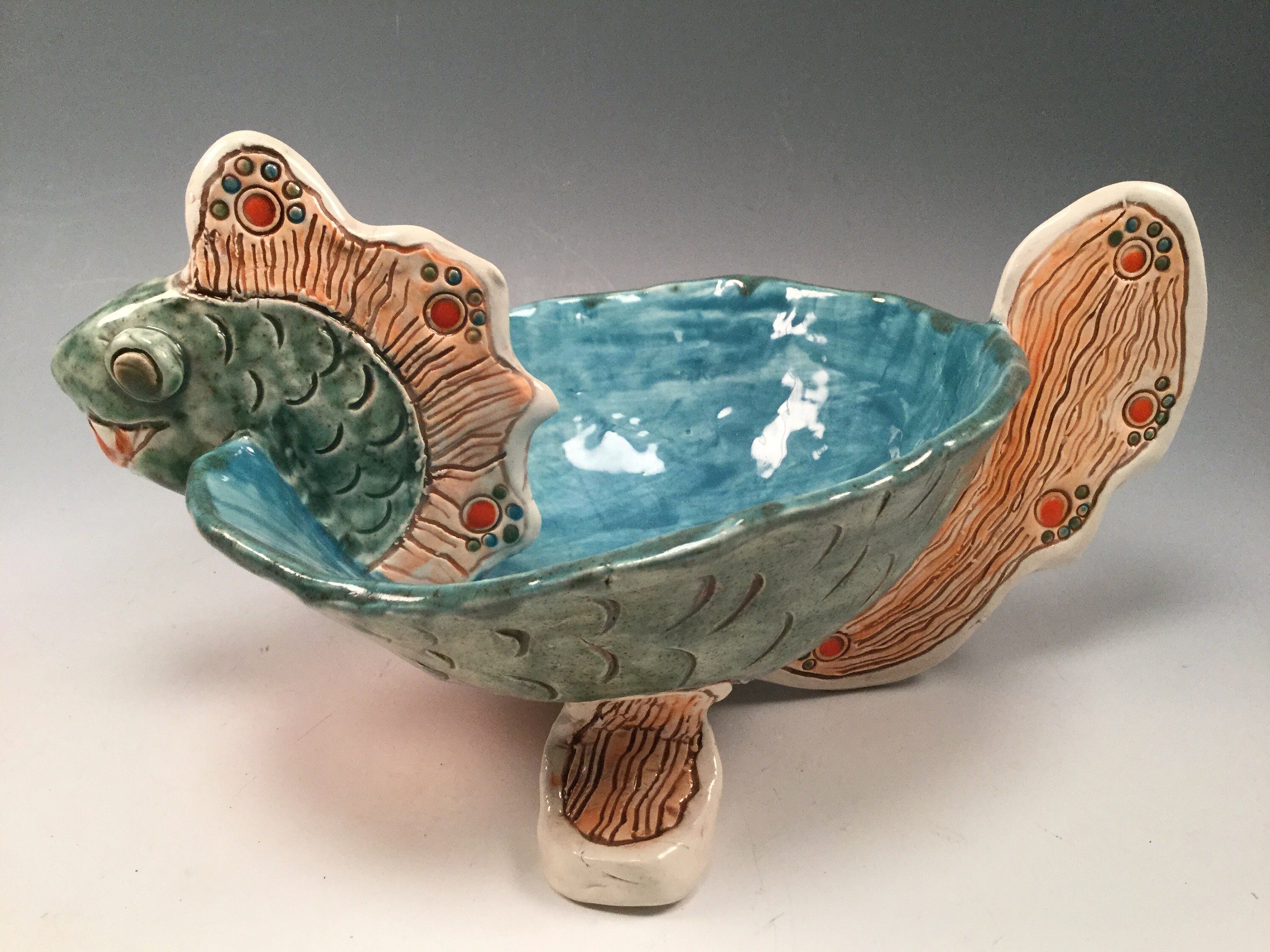 Fish bowl/pottery bowl/shark bowl/bowl/ceramic bowl/fish Etsy