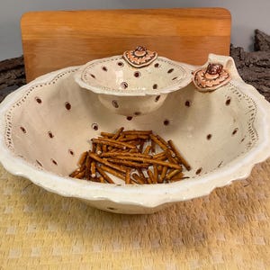 Pottery bowls/chip and dip set/pottery bowl set/snack bowl set/handmade bowl set/pottery chip and dip set/bridal shower gift/wedding gift/