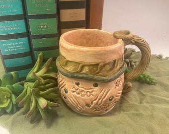 Pottery mug/handmade mug/matte glaze mug/ceramic mug/large mug/coffee mug/coffee mug/handmade coffee mug/green mug/earth tones mug/mug