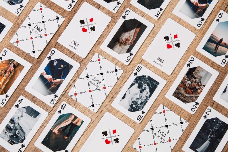 Custom Wedding Playing Cards, Wedding Guest Book Alternative, Signing ...