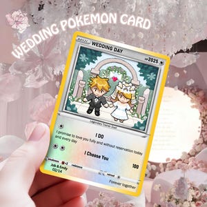 pokemon engagement card Pokemon Love Energy, Pokemon Valentine Card, Custom Pokemon Card, Pokemon Engagement Card, Pokemon Anniversary Card