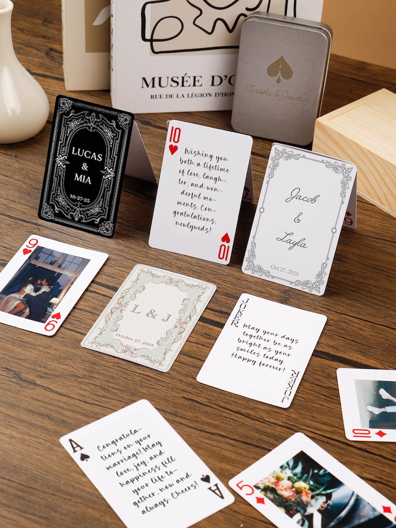 Custom Playing Cards Bridal Shower, Deck of Cards Wedding Guest Book ...