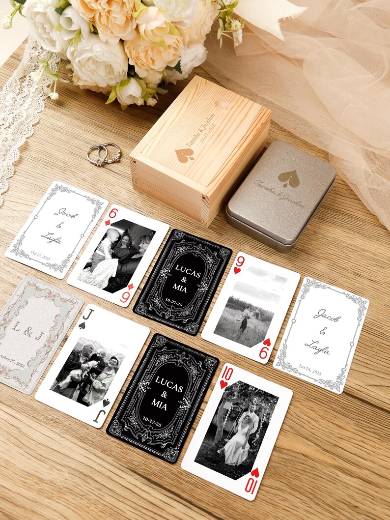 Personalized Wedding Playing Cards, Custom Deck of Cards With Photo ...