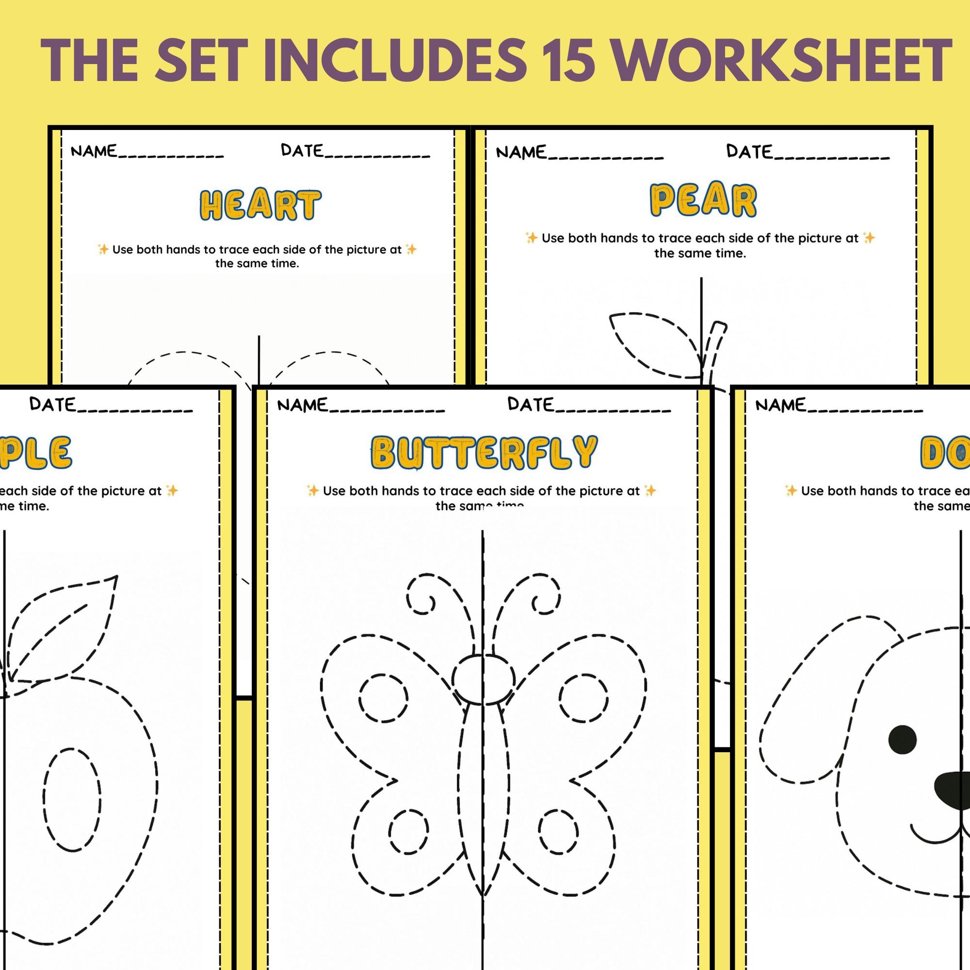 Bilateral Brain Training Worksheets – Symmetry Tracing Activity (PDF ...