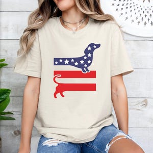 Patriotic Dachshund T-Shirt: American Flag 4th of July Dog Tee