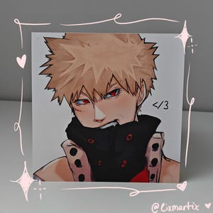 Impressão de arte de anime Bakugo – Arte de parede de My Hero Academia, pôster de anime MHA, ilustração de Bakugo, decoração de anime Shonen, presente para amantes de anime, fanart de MHA