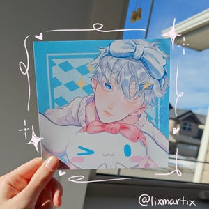 Impression d&#39;art Gojo Satoru - Fan Art Jujutsu Kaisen - impression carrée d&#39;anime - décoration murale JJK - affiche de fanart de Gojo - cadeau pour les fans d&#39;anime l décoration de chambre