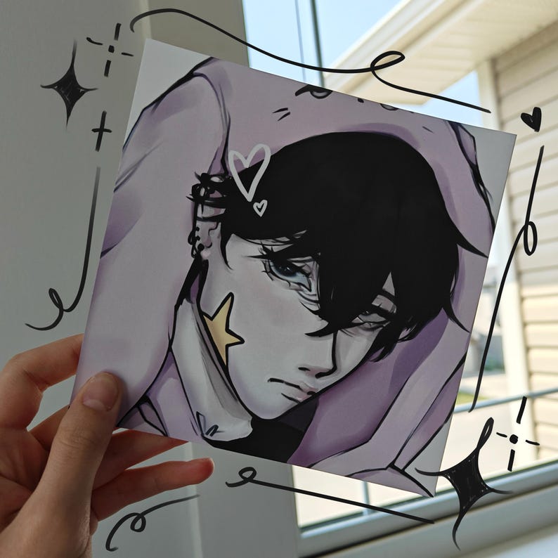 A soft, emotional art print of Megumi Fushiguro from Jujutsu Kaisen, featuring a dreamy expression and gentle coloring. Perfect for anime lovers, manga fans, and otaku decor, this print makes an ideal gift for collectors or as stylish wall decor.