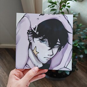 Soft-toned Megumi Fushiguro print from JJK, designed with aesthetic appeal and pastel vibes. Great for anime-themed wall art, fan collections, or unique gifts for manga lovers.