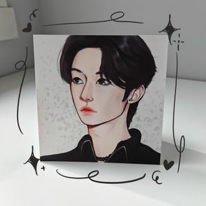 Lee weiß Art Print - Stray Kids Fanart Poster, K-Pop Raum Dekor, STAY Geschenk, SKZ Merch, Minho Wand Kunst Dekor, Anime Print, SKZ Kunst, lee minho