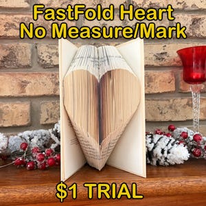 Custom Fit Heart FastFold Book Folding Pattern - Easier Faster Hassle-Free Low Price Trial