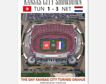 Tunisia vs Netherlands Personalized 18x24 Soccer Poster | Arrowhead Stadium | Exclusive Original Aerial Photo, Gameday Memorabilia