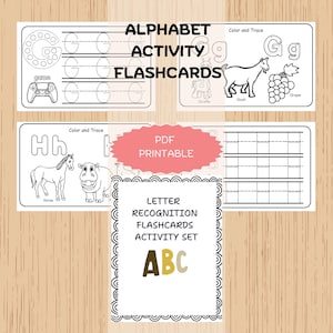 Tarjetas didácticas del alfabeto, actividades de reconocimiento y seguimiento de letras para niños, tarjetas didácticas del alfabeto para imprimir, sonidos de letras y alfabetos con imágenes.