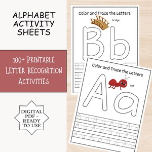 Preschool to 2nd Grade Alphabet Worksheets, ABC Practice Sheets, Homeschool Learning Resources, Letter Recognition Worksheets for kids