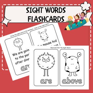 Sight Words Flashcards: Kids 2nd-3rd Grade Reading (PDF Printable