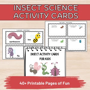 Insect Science Worksheets For Kids, Flashcards, Insect Scavenger Hunt, Homeschool Science Resources, Science For Kids, Insect Research