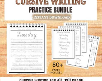 Übungsblätter für kursive Buchstaben, Alphabet, Übungsblätter zum Schreiben von Handschrift, Schreibschrift üben, Schreibschrift für Kinder und Erwachsene