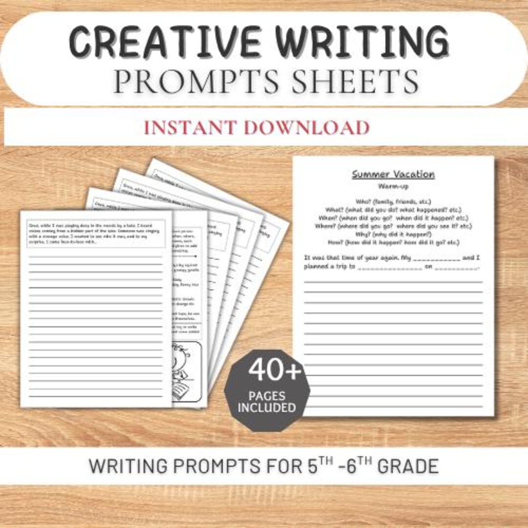 Guided Writing Prompts Worksheets Printable, Creative Prompts for Kids ...