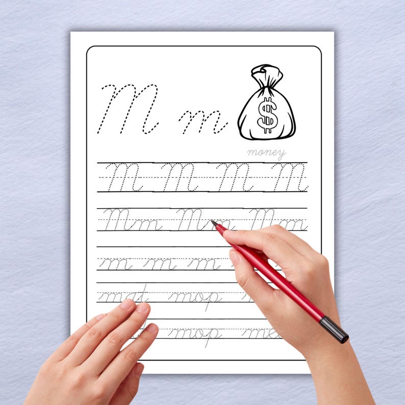 Cursive Practice Worksheets, Printable Handwriting Sheets, Cursive ...