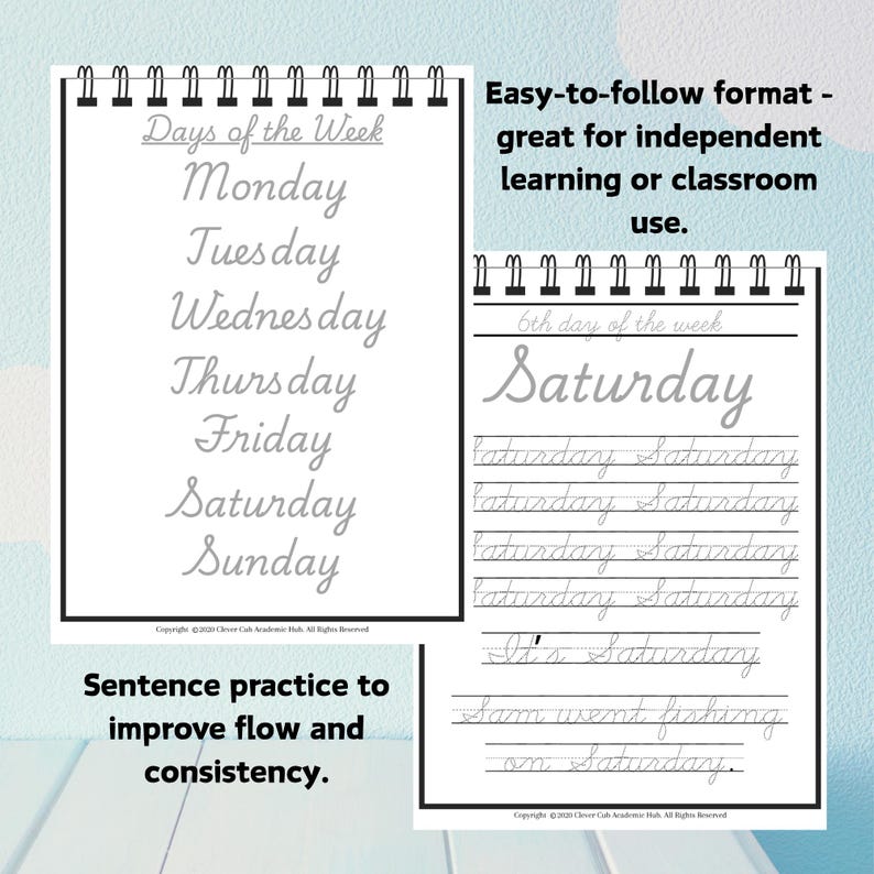 Cursive Handwriting Practice Worksheets: Words, Sentences, Paragraphs ...