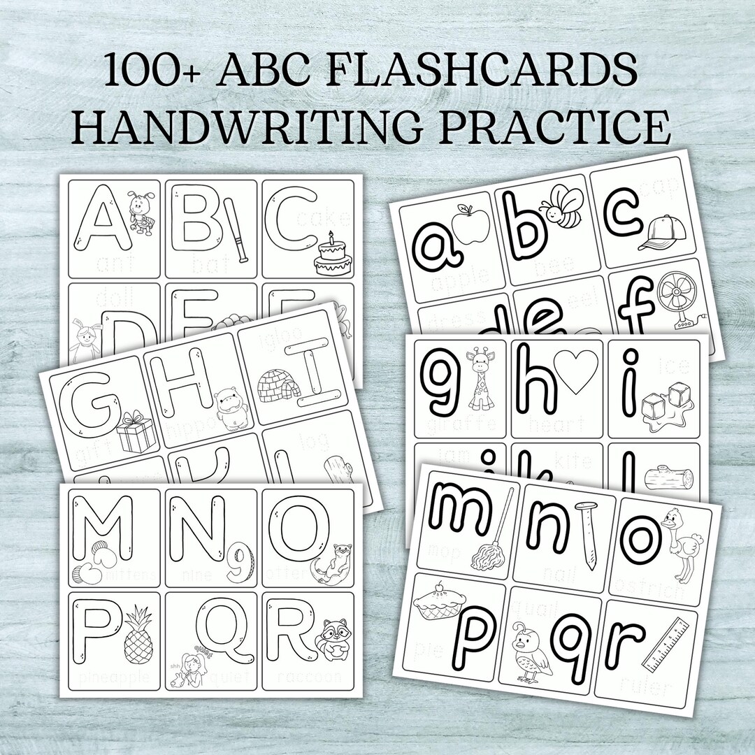 Animal ABC Flashcards: Printable Alphabet Tracing & Coloring Cards for ...