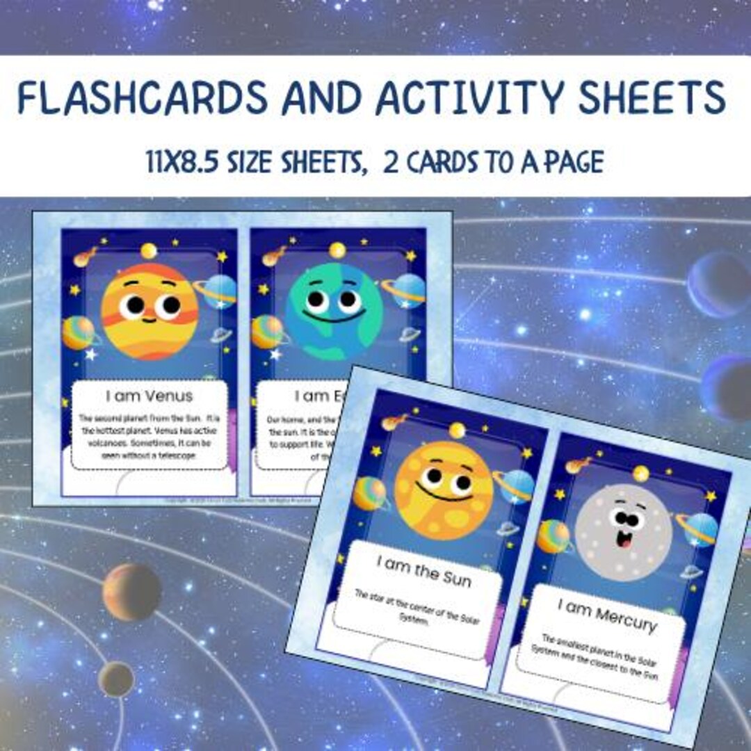 Solar System Flashcards: Printable Planet and Space Science Activity ...