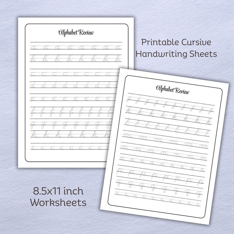 Cursive Practice Worksheets, Printable Handwriting Sheets, Cursive ...
