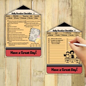 Classroom Routine Checklists, Student Academic Checklists, School ...
