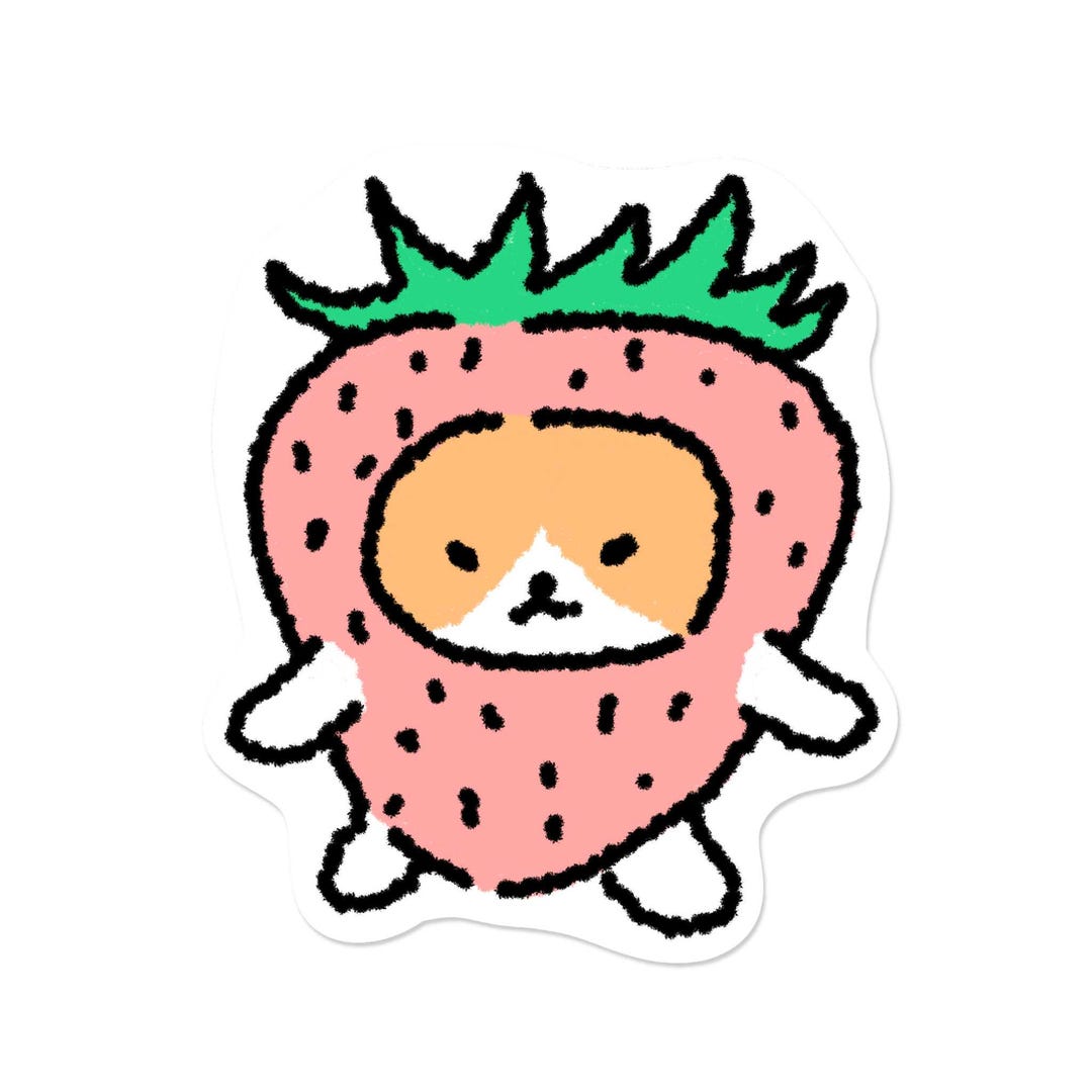 Strawberry Kitty Vinyl Sticker | Waterproof Laptop Decal - Etsy