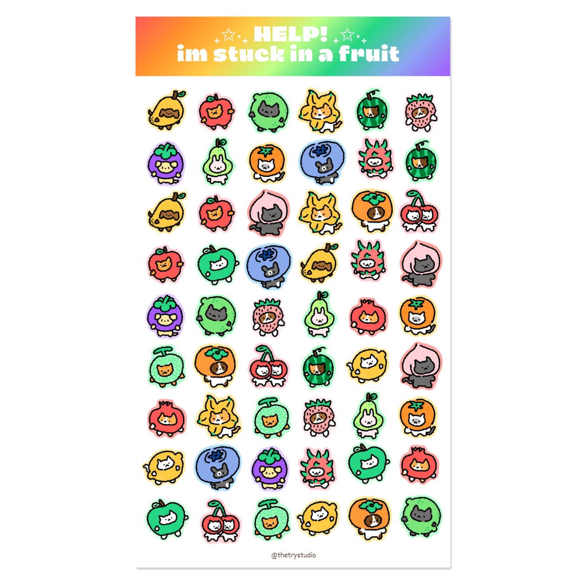 Help! I Am Stuck in a Fruit! | Journaling Sticker Sheet - Etsy