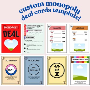 Custom Monopoly Deal Cards Template