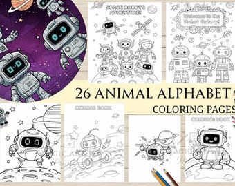 Space Robots Coloring Book for Kids | STEM Activity (Digital Download)