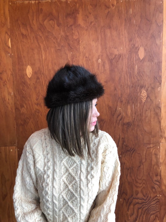 60s mink hat | fur hat | vintage fur accessory | M
