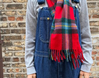 90s preppy plaid scarf , winter scarf , vintage accessory , preppy classic style , gender neutral gift