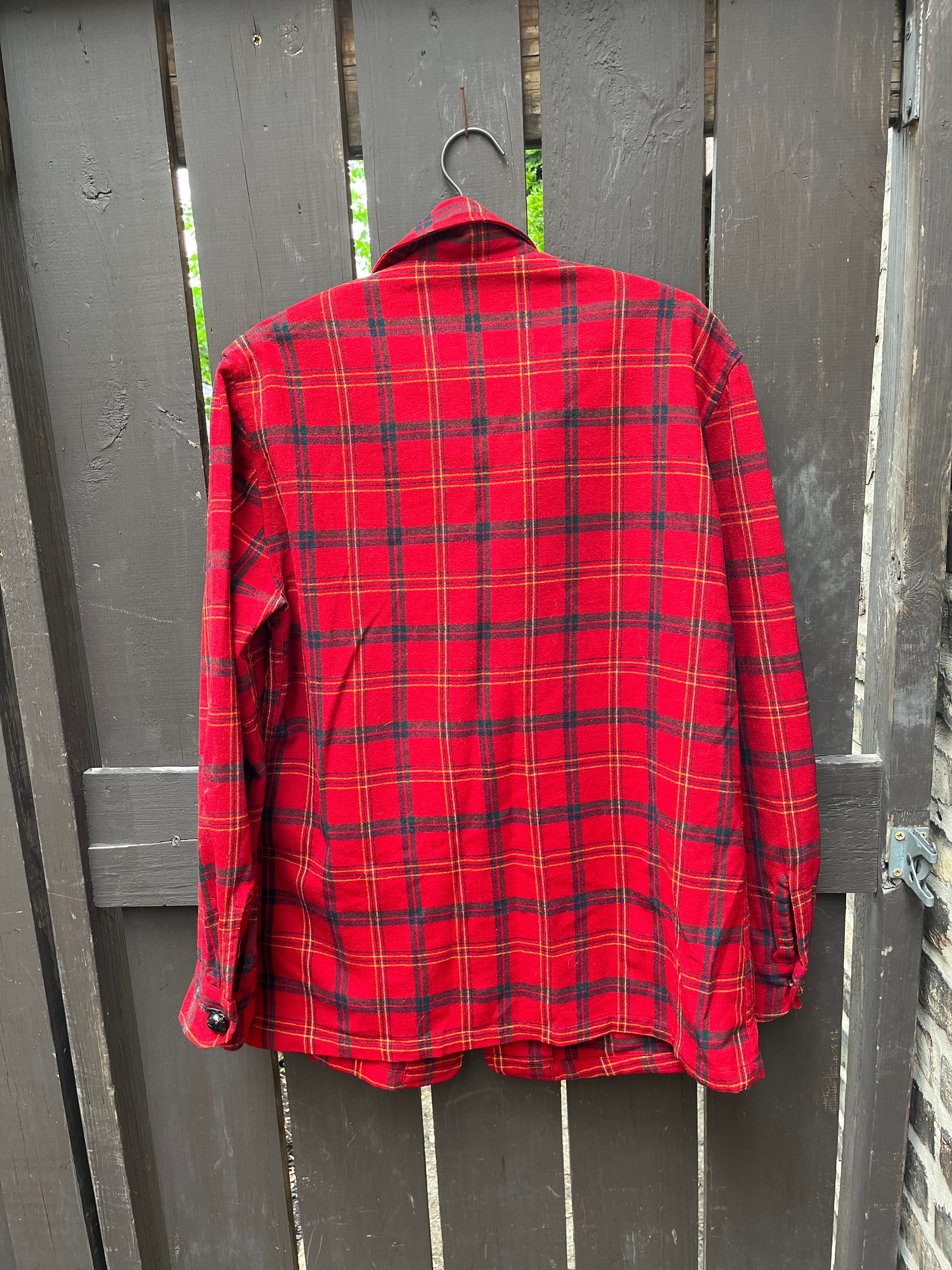 Vintage 1960s Pendleton Chore Jacket , Plaid Wool Jacket Vintage 1960s Pendleton Chore Jacket , Plaid Wool Jacket