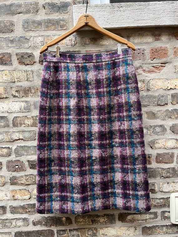 90s exaggerated plaid  skirt , wrap around skirt … - image 3