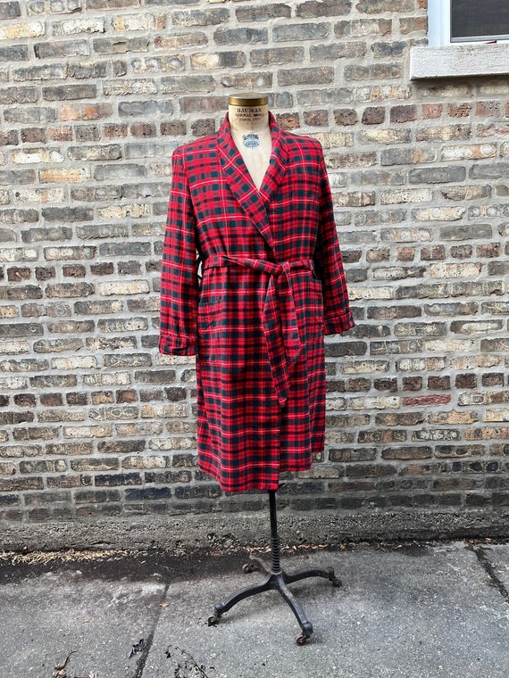 1960s mens plaid robe , Marshall Field & Company ,