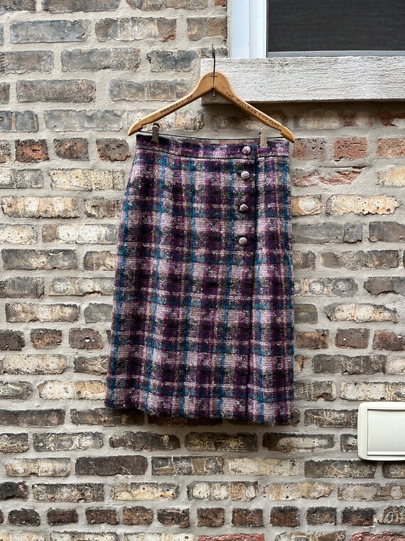 90s exaggerated plaid  skirt , wrap around skirt … - image 4