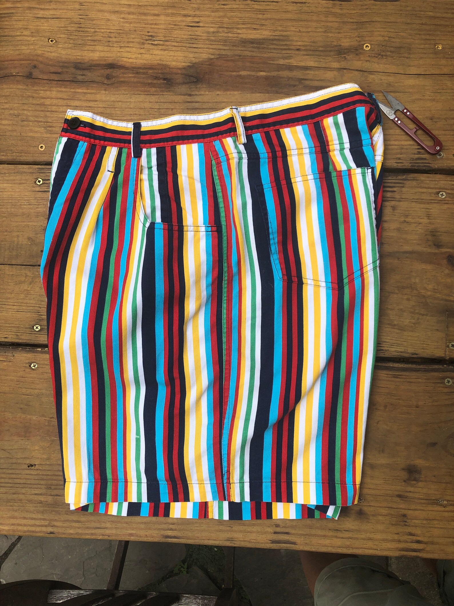90s striped color block shorts high waisted oversized fit | Etsy