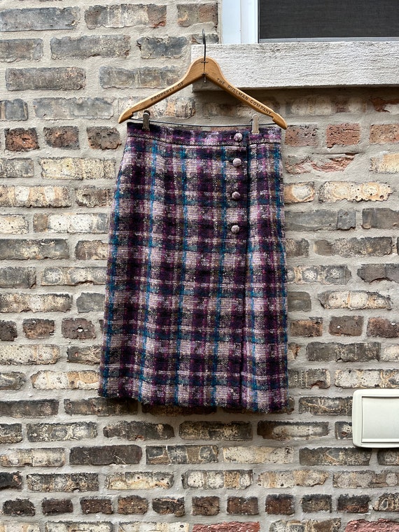 90s exaggerated plaid  skirt , wrap around skirt … - image 1