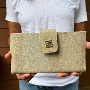 Cartera vintage de los años 70, billetera, monedero, patrón abstracto moderno, accesorio vintage