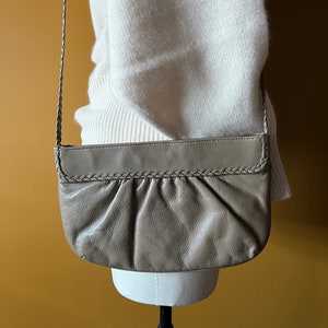 vintage 1990s leather handbag , purse , shoulder bag , braided strap detail , small size , purses & bags , Neiman Marcus bag