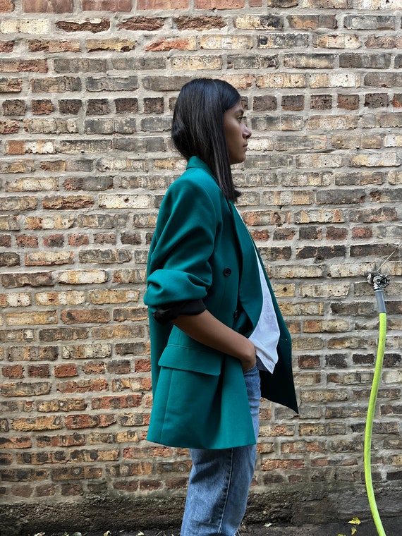 Vintage 1990s Blazer , Color Block , Notched Lapel