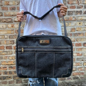 Bolso de viaje vintage de los años 80, equipaje de mano, bolso de mano, bolso de noche, bandolera, cierres de cremallera, bolsos y carteras vintage