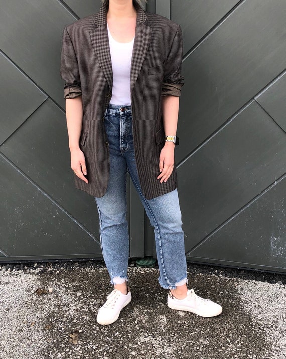 90s Roomy Box Cut Blazer , Jacket , Structured Shouldered , Oversized Fit , Vintage Menswear for Womens , Unisex