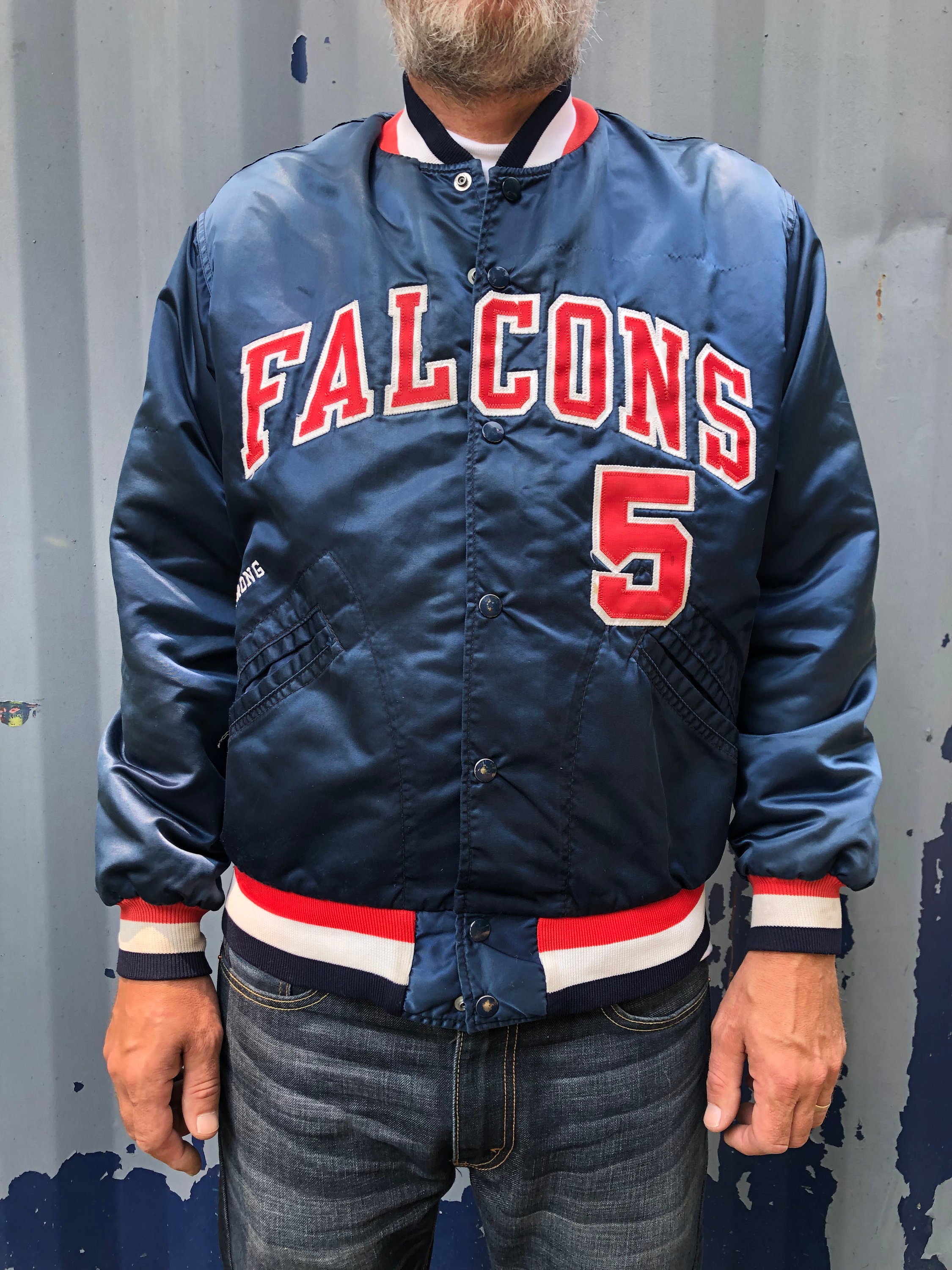 80s Baseball Jacket Falcons 5 Mens Size 