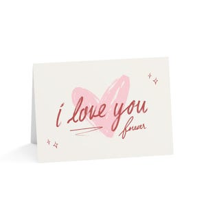 I Love You-kaartenset - romantische hartengroeten - blanco binnenkant voor persoonlijk bericht