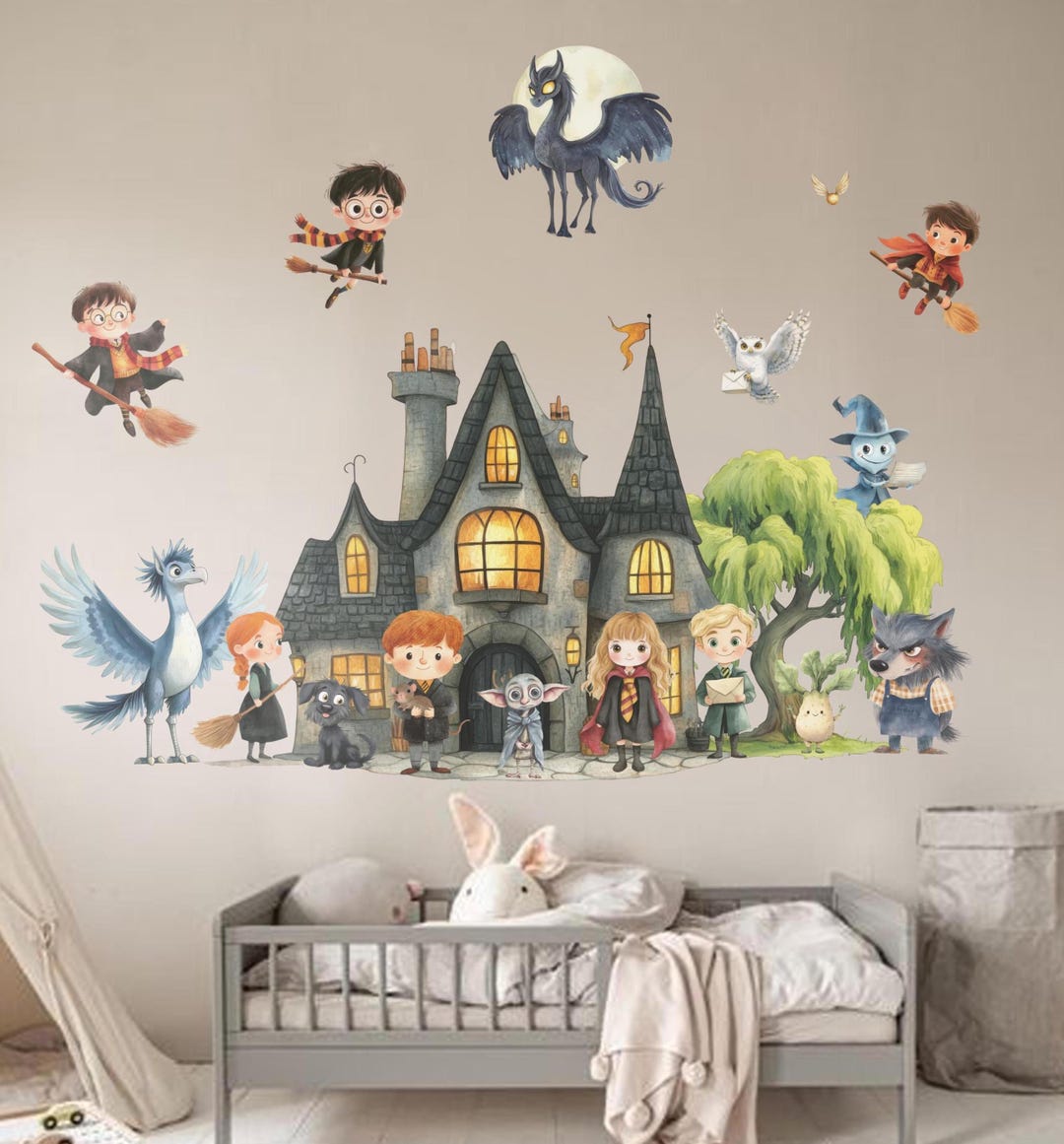 Harry Wall Decal Potter Wall Sticker Wizarding World Wall Mural Kid ...