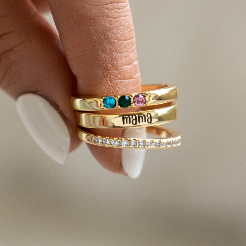 Birthstone Stack Rings Stackable Birthstone Rings - Etsy