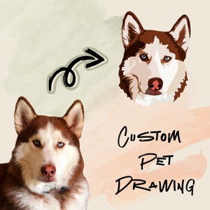 Custom pet cartoon drawing, dog/cat portrait, tattoo design, pet loss gift, or memorial. Personalized art from your photo